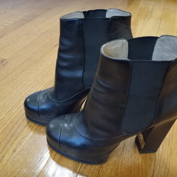 Chanel Ankle Boot Black Size 39.5 - Picture 10 of 16